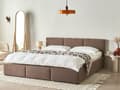 Miniatyrbilde 2 av 11: Ottomansk Seng Taupe Boucle Polstring 180 x 200 cm Tufted Sengegavl Oppbevaringsfunksjon