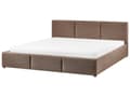 Miniatyrbillede 5 af 11: Seng Brun Boucle 180 x 200 cm Moderne To Mands Seng med Opbevaring Blød Sengegavl Dobbeltseng Sengeramme Retro Design