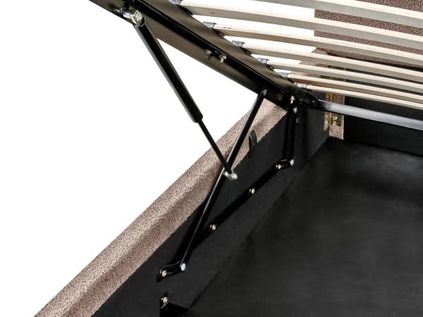 Seng Brun Boucle 180 x 200 cm Moderne To Mands Seng med Opbevaring Blød Sengegavl Dobbeltseng Sengeramme Retro Design