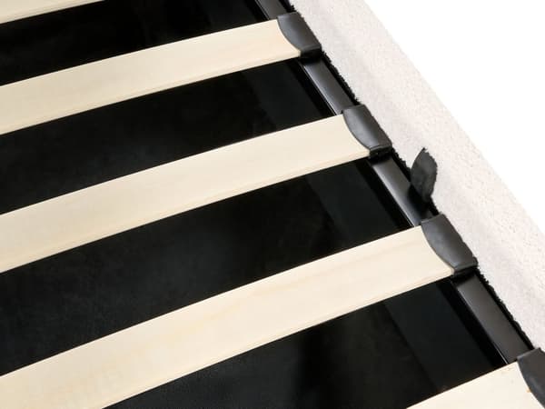 Seng Off White Boucle 180 x 200 cm Moderne To Mands Seng med Opbevaring Blød Sengegavl Dobbeltseng Sengeramme Retro Design