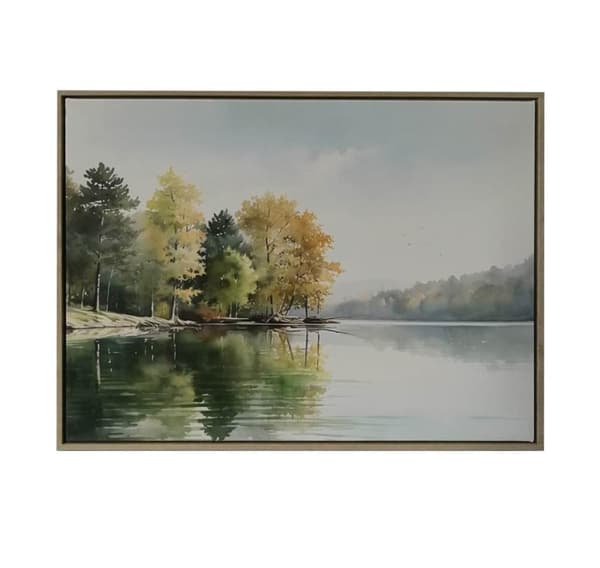 Veggkunst WALLY 45x60cm, skog ved sjøen