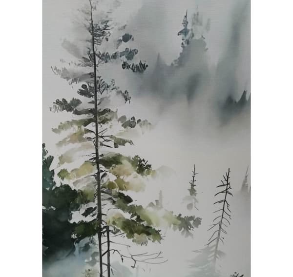 Wall art WALLY 45x60cm, misty forest