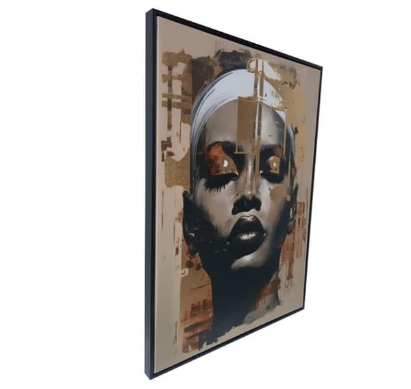 Veggkunst WALLY 60x80cm, kvinne i gull 2