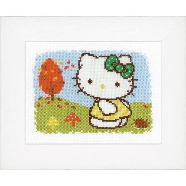 Vervaco Counted Cross Stitch Kit, Hello Kitty Autumn, Multi-Colours - PN-0148647