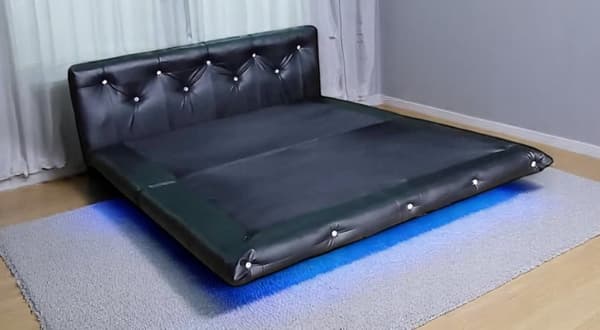 Flytande säng NelVento med madrass och LED-belysning, 160x200 sängpaket