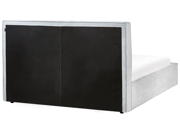 Seng Lyseblå 160 x 200 cm Moderne To Mands Seng med Opbevaring Blød Sengegavl Dobbeltseng Sengeramme Retro Design