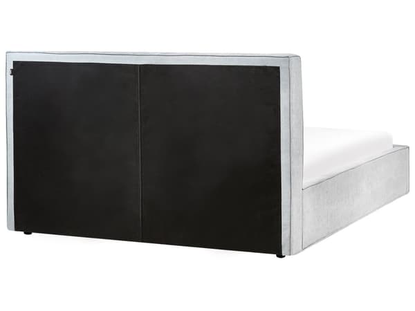 Seng Lyseblå 180 x 200 cm Moderne To Mands Seng med Opbevaring Blød Sengegavl Dobbeltseng Sengeramme Retro Design