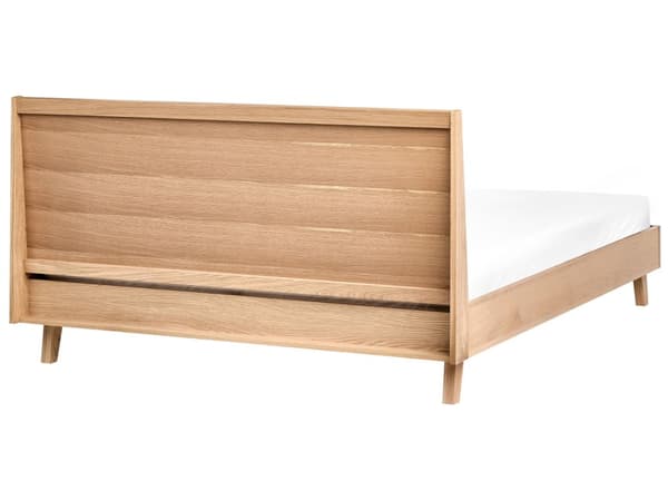 Seng Lysebrun MDF Eik Finér 160 x 200 cm Sengegavl Klassisk stil Soverom Sengeramme Dobbeltseng