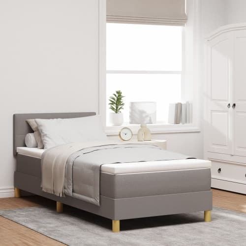 Bäddmadrass med madrass Taupe 80x200 cm Tyg