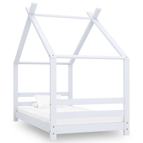 Barnsäng vit massiv furu 80x160 cm