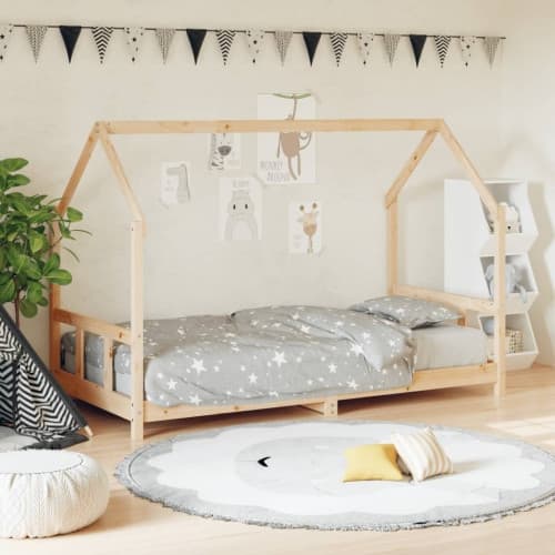 Sängram för barn 90x190 cm massiv furu