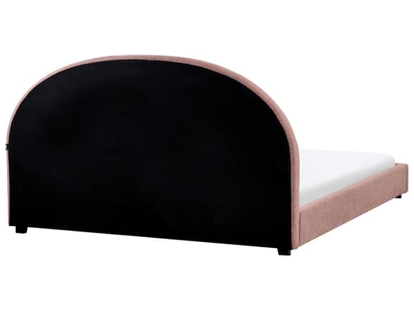 Seng Rosa Boucle 180 x 200 cm Halvrund sengegavl Minimalistisk og retro stil Soverom Dobbeltseng