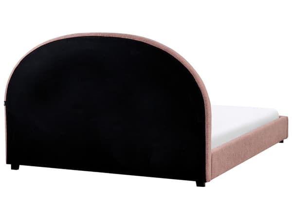 Seng Rosa Boucle 160 x 200 cm Halvrund sengegavl Minimalistisk og retro stil Soverom Dobbeltseng