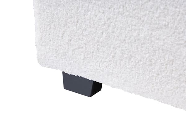 Seng Off-White Boucle 180 x 200 cm Halvrund sengegavl Minimalistisk og retro stil Soverom Dobbeltseng