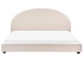 Miniatyrbilde 4 av 11: Seng Lysebeige Polyesterstoff 180 x 200 cm Halvrund sengegavl Minimalistisk og retro stil Soverom Dobbeltseng