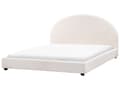 Miniatyrbillede 7 af 11: Seng Off White Boucle 180 x 200 cm Moderne To Mands Blød Sengegavl Dobbeltseng Sengeramme Plys Design Stofseng