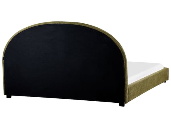 Seng Grøn Boucle 180 x 200 cm Moderne To Mands Blød Sengegavl Dobbeltseng Sengeramme Plys Design Stofseng