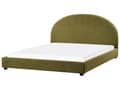 Miniatyrbillede 7 af 11: Seng Grøn Boucle 180 x 200 cm Moderne To Mands Blød Sengegavl Dobbeltseng Sengeramme Plys Design Stofseng