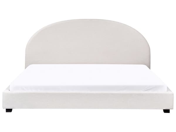 Vandseng Off White Polyester 180 x 200 cm Dekorativ Moderne To Mands Blød Sengegavl Dobbeltseng Sengeramme Vandmadras Design Stofseng