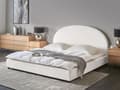 Miniatyrbillede 2 af 11: Vandseng Off White Polyester 180 x 200 cm Dekorativ Moderne To Mands Blød Sengegavl Dobbeltseng Sengeramme Vandmadras Design Stofseng