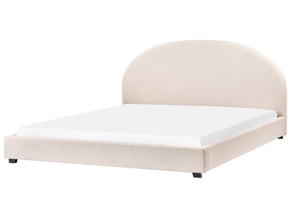 Vandseng Beige Polyester 180 x 200 cm Dekorativ Moderne To Mands Blød Sengegavl Dobbeltseng Sengeramme Vandmadras Design Stofseng
