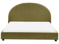 Miniatyrbillede 4 af 11: Seng Grøn Boucle 160 x 200 cm Moderne To Mands Blød Sengegavl Dobbeltseng Sengeramme Plys Design Stofseng