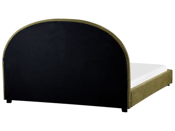 Seng Grøn Boucle 160 x 200 cm Moderne To Mands Blød Sengegavl Dobbeltseng Sengeramme Plys Design Stofseng