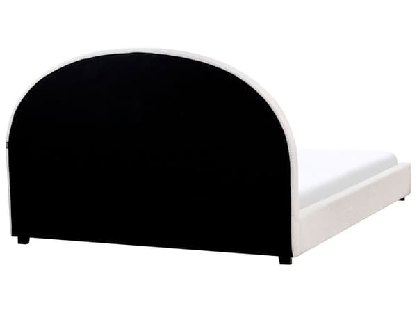 Seng Off White Boucle 160 x 200 cm Moderne To Mands Blød Sengegavl Dobbeltseng Sengeramme Plys Design Stofseng