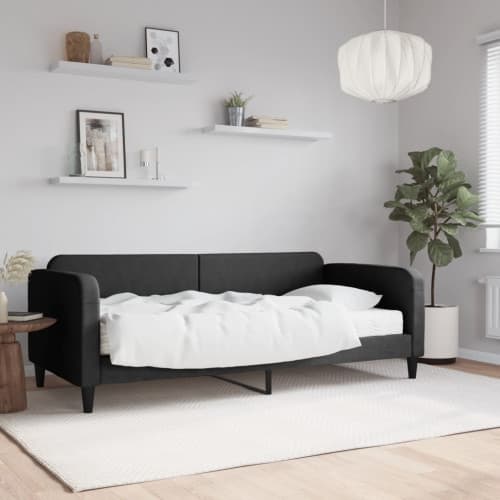 Dagbädd med madrass svart 90x190 cm tyg