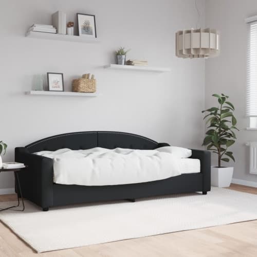 Dagbädd med madrass svart 90x190 cm tyg