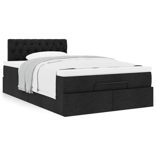 Ottoman säng med madrass svart 120x190 cm tyg