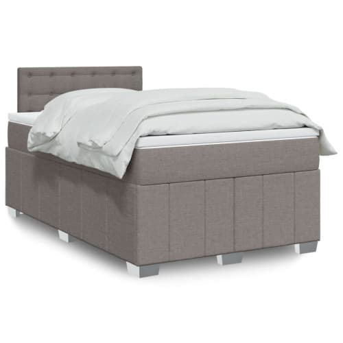 Ramsäng med madrass taupe 120x190 cm tyg