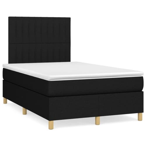 Ramsäng med madrass svart 120x190 cm tyg