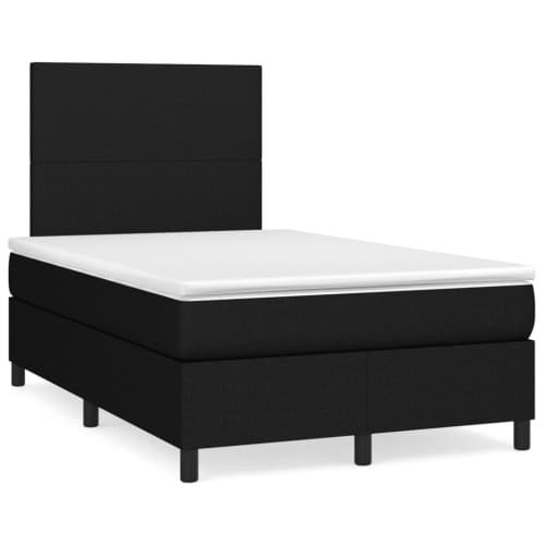 Ramsäng med madrass svart 120x190 cm tyg