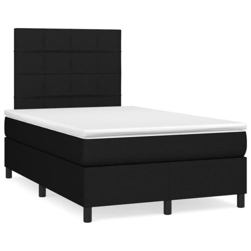 Ramsäng med madrass svart 120x190 cm tyg