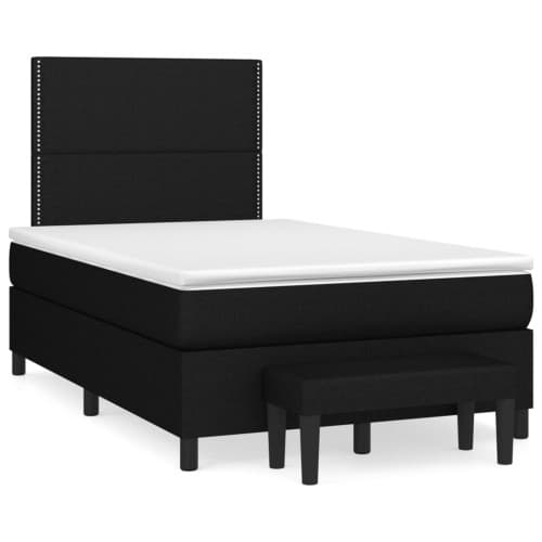 Ramsäng med madrass svart 120x190 cm tyg