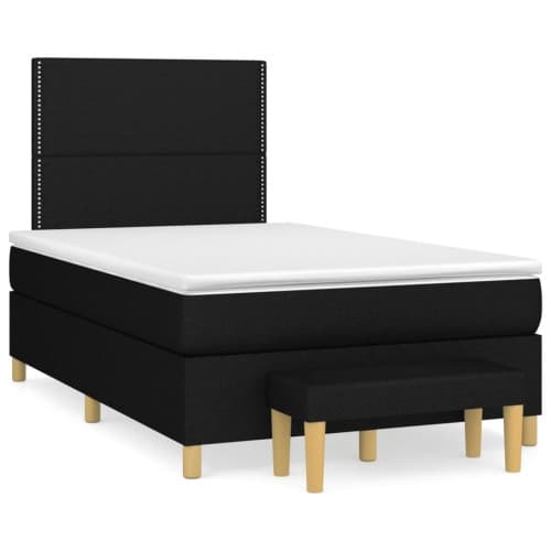 Ramsäng med madrass svart 120x190 cm tyg