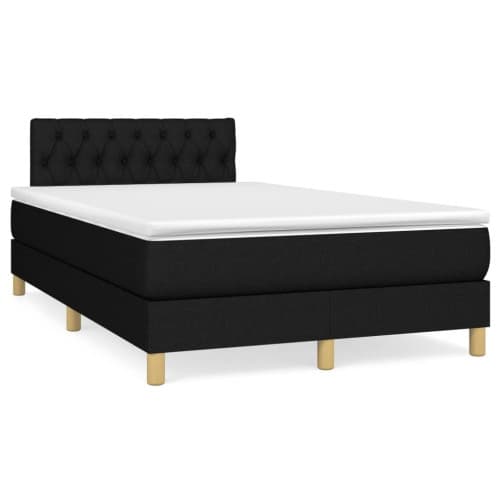 Ramsäng med madrass svart 120x190 cm tyg