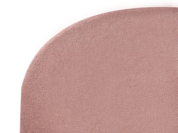 Seng Pastellrosa Boucle 140 x 200 cm Halvrund sengegavl Minimalistisk og retro stil Soverom Dobbeltseng