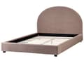Miniatyrbilde 5 av 11: Seng Taupe Boucle 140 x 200 cm Halvrund sengegavl Minimalistisk og retro stil Soverom Dobbeltseng