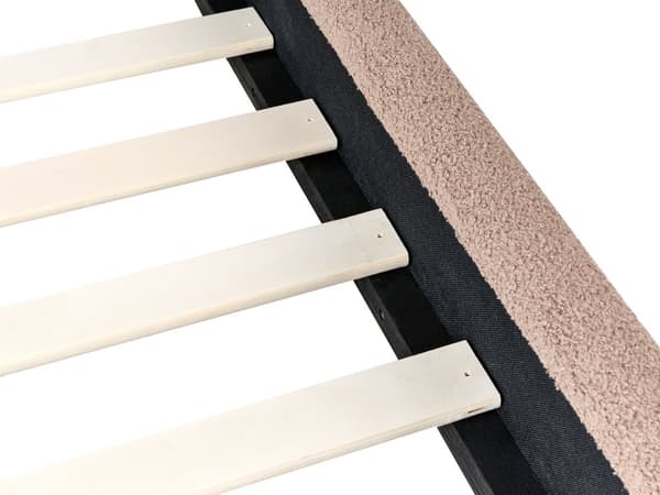 Seng Taupe Boucle 140 x 200 cm Halvrund sengegavl Minimalistisk og retro stil Soverom Dobbeltseng