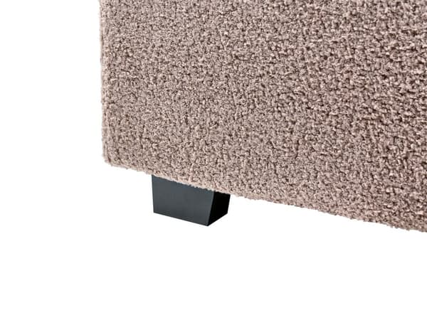 Seng Taupe Boucle 140 x 200 cm Halvrund sengegavl Minimalistisk og retro stil Soverom Dobbeltseng