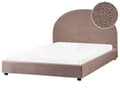 Miniatyrbilde 1 av 11: Seng Taupe Boucle 140 x 200 cm Halvrund sengegavl Minimalistisk og retro stil Soverom Dobbeltseng