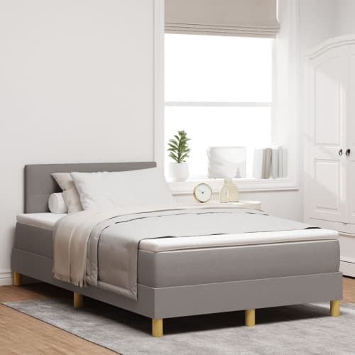 Våningssäng med madrass Taupe 120x190 cm Tyg