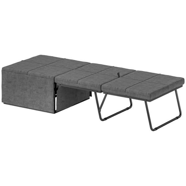 60x190cm grå klapseng med 8 cm skummadras, sammenklappelig rejseseng, 120 kg kapacitet
