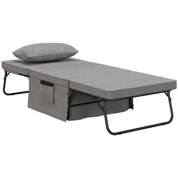 4-in-1 harmaa yhden hengen sänky, 8 cm patja, 5 tasoa korkeussäädettävä, teräsrunko