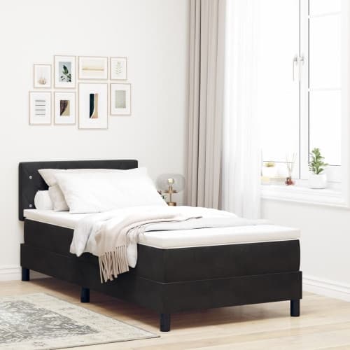 Sängbotten med madrass Svart 90x200 cm Sammet