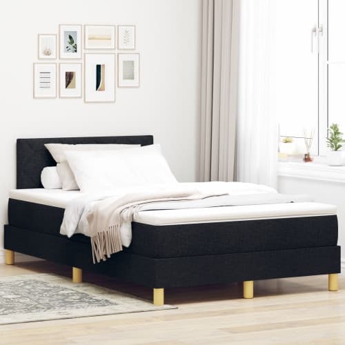 Bäddmadrass med madrass Svart 120x190 cm Tyg