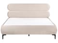 Miniatyrbillede 4 af 11: Seng Lys Beige Velour 160 x 200 cm Moderne Dobbeltseng Stof To Mands Seng med Metalben Høj Sengeramme Minimalistisk Design Velourseng