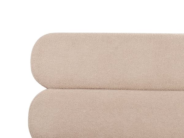 Seng Taupe Boucle 180 x 200 cm Moderne Dobbeltseng Stof To Mands Seng med Metalben Høj Sengeramme Minimalistisk Design